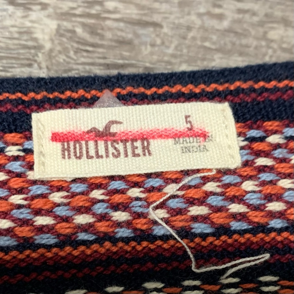 Hollister Woven Stripe Tapestry Earthy Boho 100% Cotton Mini Skirt Juniors sz 5 - Picture 6 of 6